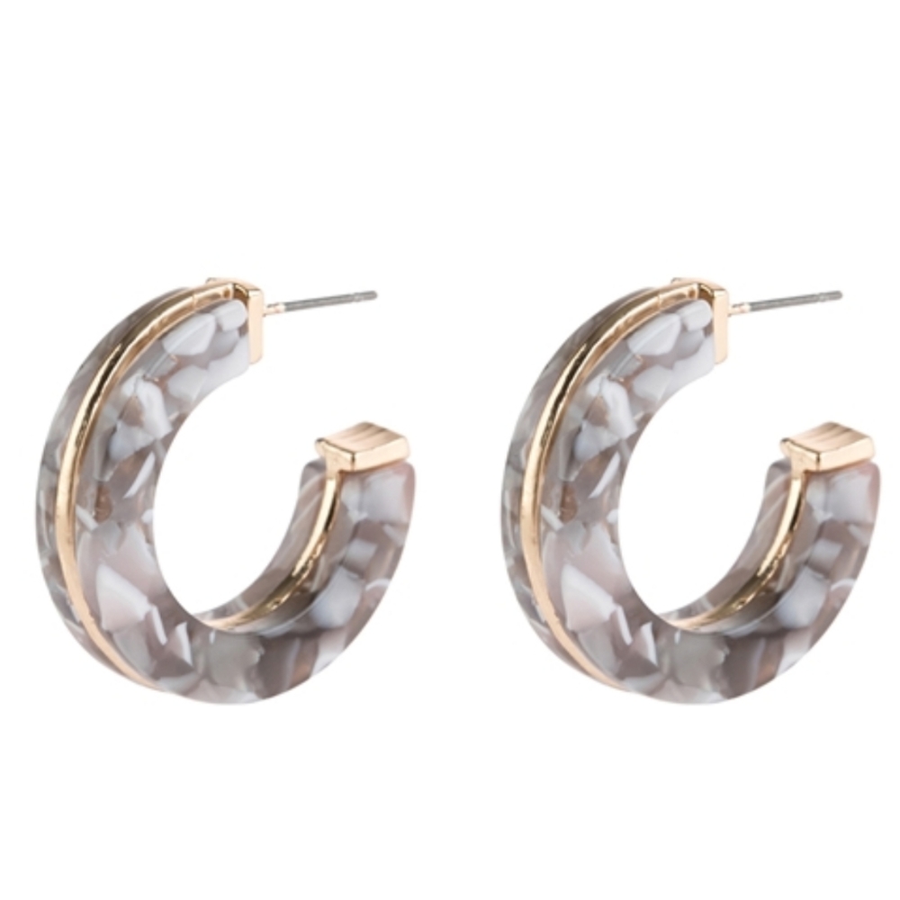 Open Circle Faceted Acetate Earrings